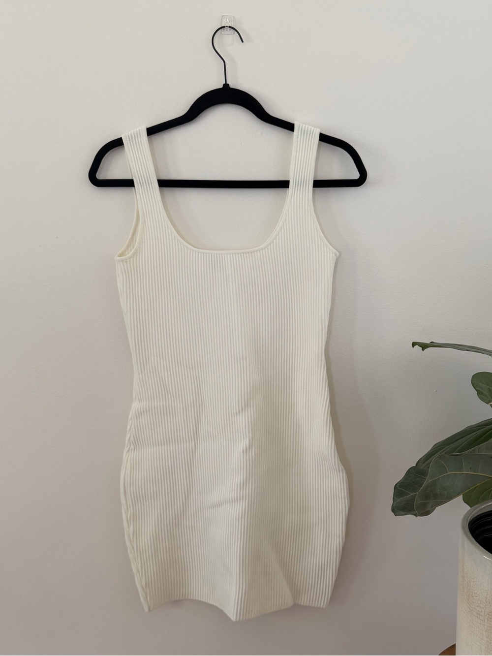 Princess Polly White Ribbed Mini Dress